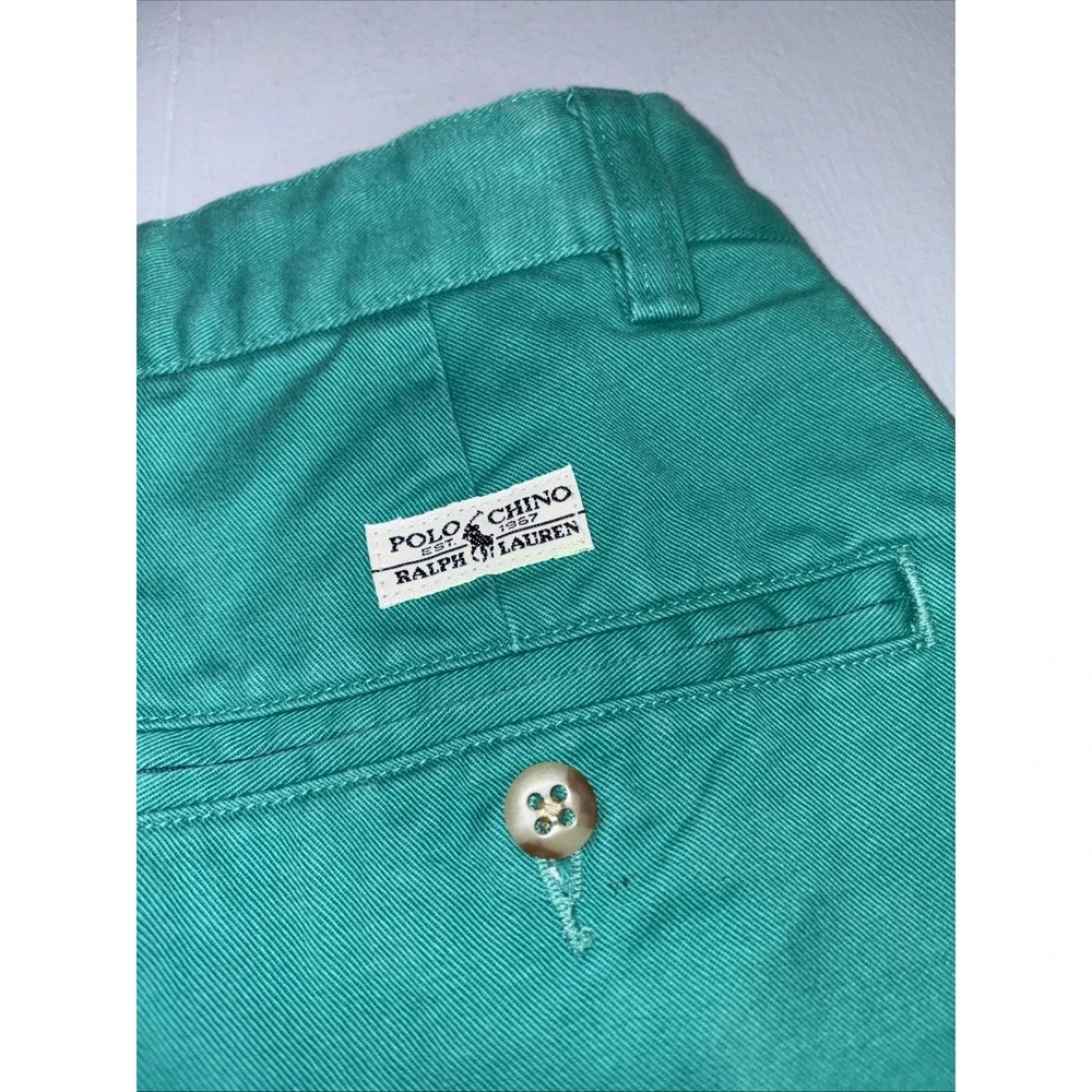 Polo Ralph Lauren Chino Shorts Men's 31 Bright Green Gordon Flat Front Chino VTG